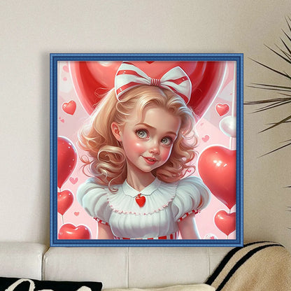 Sweet Girl - 11CT Stamped Cross Stitch 50*50CM