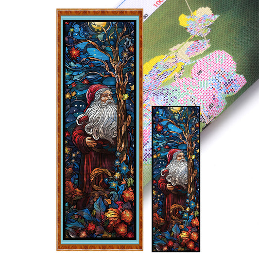 Glass Painting-Santa Claus - 14CT Stamped Cross Stitch 35*90CM