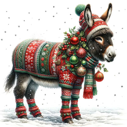 Christmas Pony - 18CT Stamped Cross Stitch 30*30CM