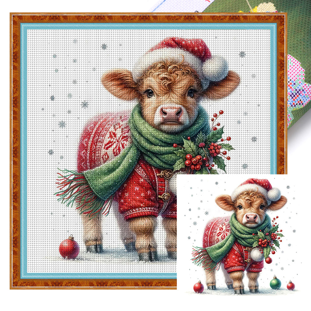 Christmas Pony - 18CT Stamped Cross Stitch 30*30CM