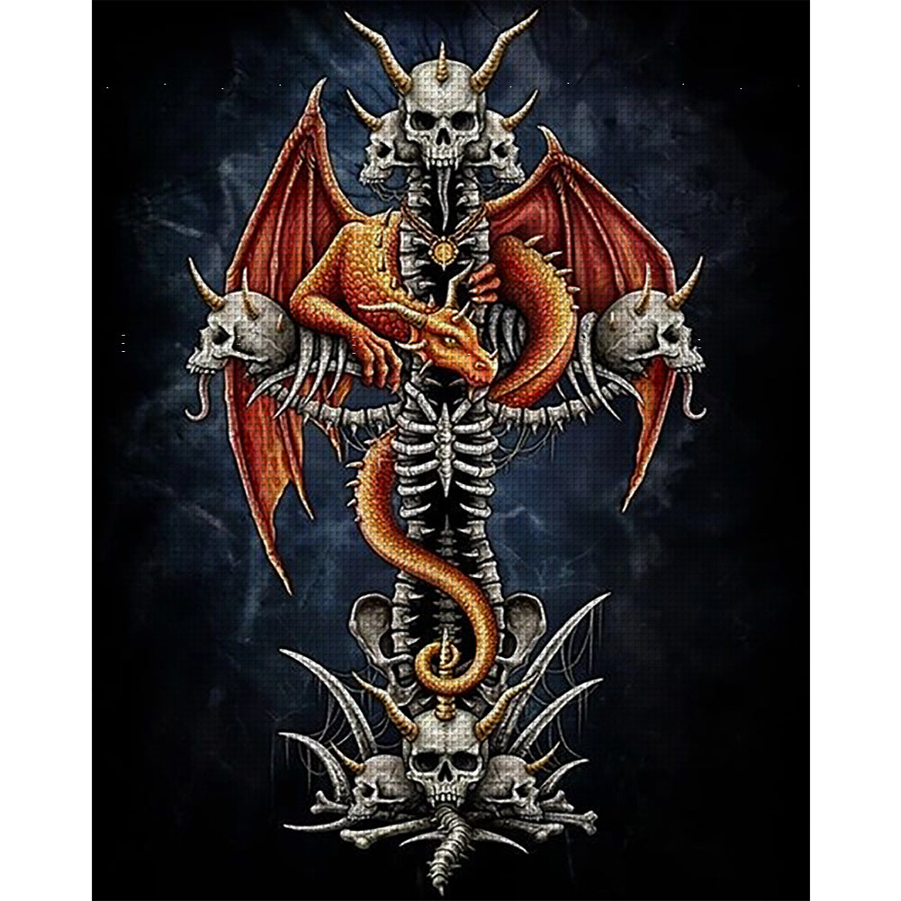 Skeleton Dragon - 11CT Stamped Cross Stitch 50*60CM