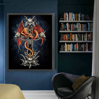 Skeleton Dragon - 11CT Stamped Cross Stitch 50*60CM