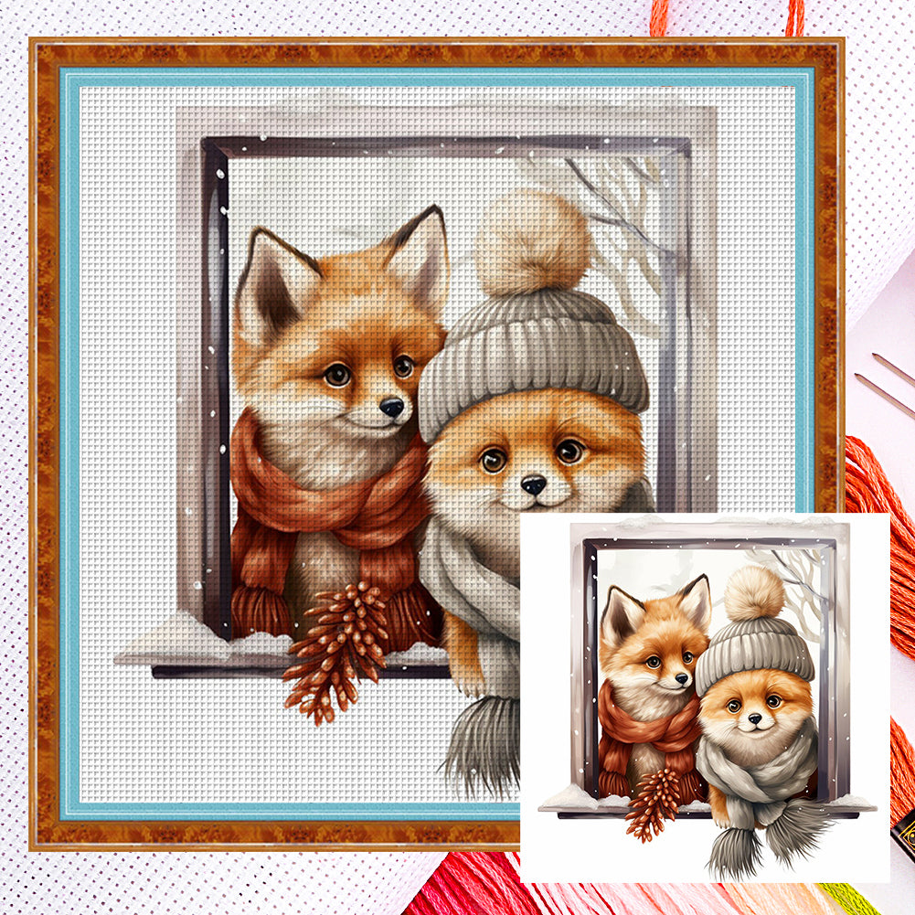 Winter Fox - 18CT Counted Cross Stitch 30*30CM