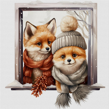 Winter Fox - 18CT Counted Cross Stitch 30*30CM