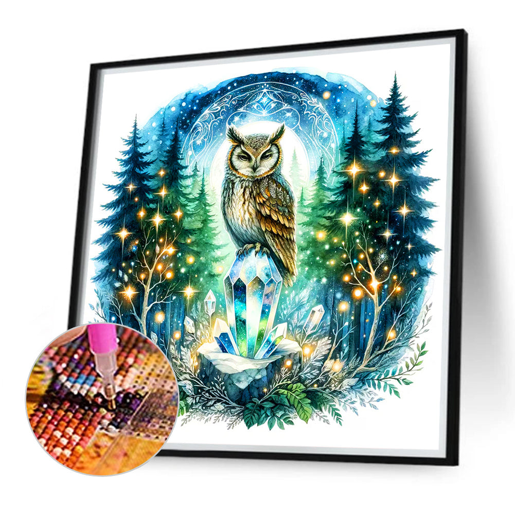 Owl - Full Round Drill Diamond Painting 40*40CM