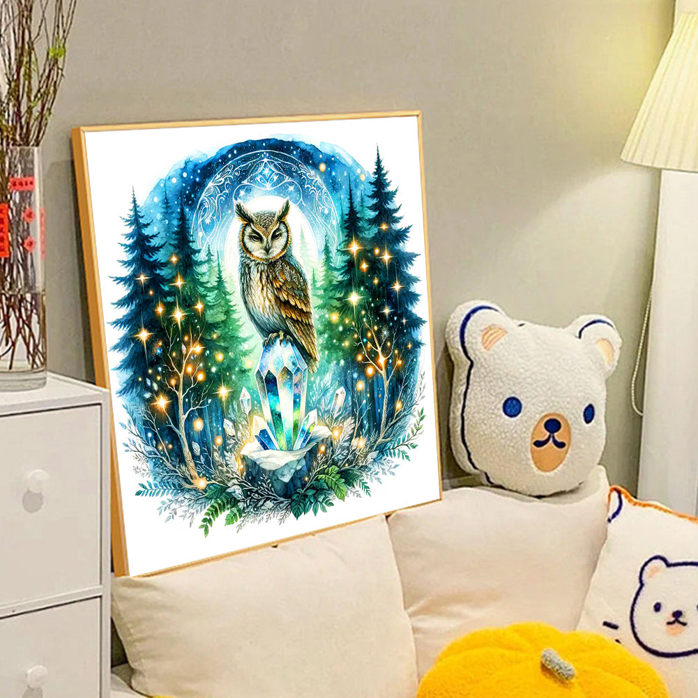 Owl - Full Round Drill Diamond Painting 40*40CM