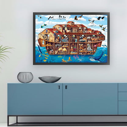 Animals On Noah'S Ark - 11CT Stamped Cross Stitch 70*50CM