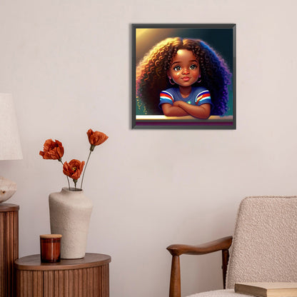 Black Girl - Full Round Drill Diamond Painting 30*30CM