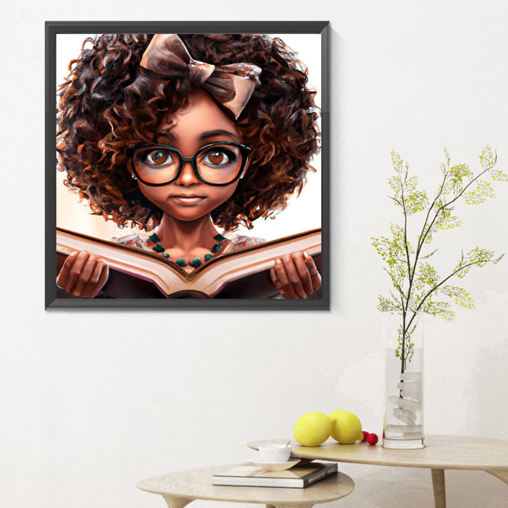 Black Girl - Full Round Drill Diamond Painting 30*30CM