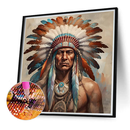 Indians - Full Round Drill Diamond Painting 40*40CM