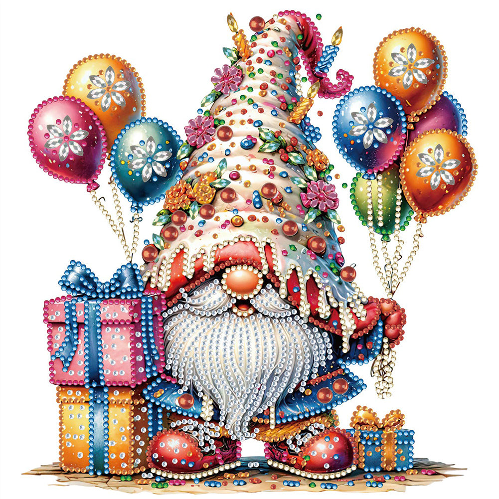 Birthday Cake Gnome - Special Shaped Drill Diamond Painting 30*30CM