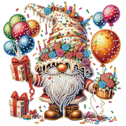 Birthday Cake Gnome - Special Shaped Drill Diamond Painting 30*30CM