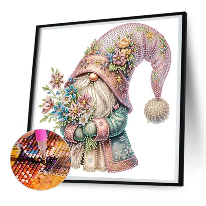 Flower Gnome - Special Shaped Drill Diamond Painting 30*30CM