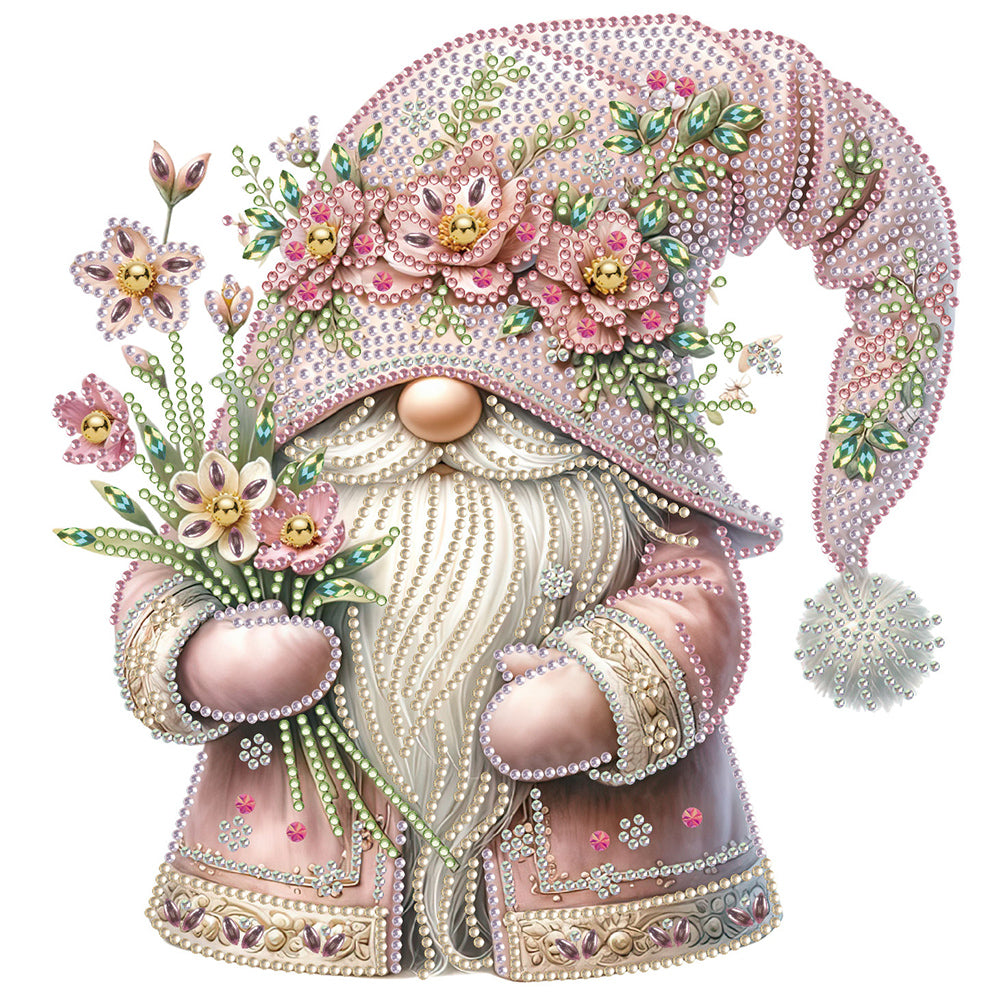 Flower Gnome - Special Shaped Drill Diamond Painting 30*30CM