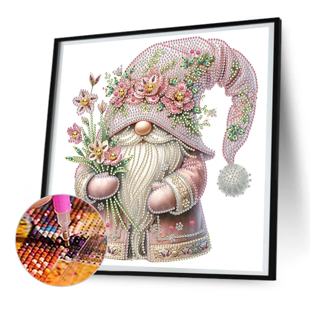 Flower Gnome - Special Shaped Drill Diamond Painting 30*30CM