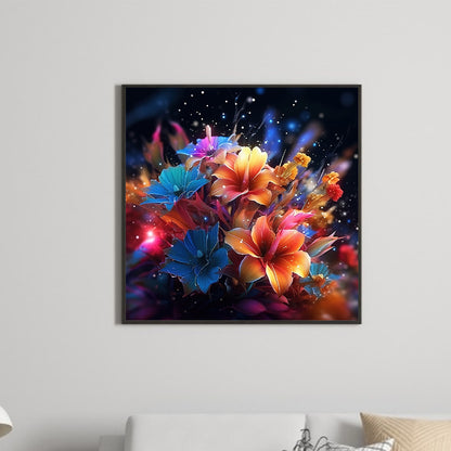 Glow-In-The-Dark Flowers - Full Round Drill Diamond Painting 30*30CM