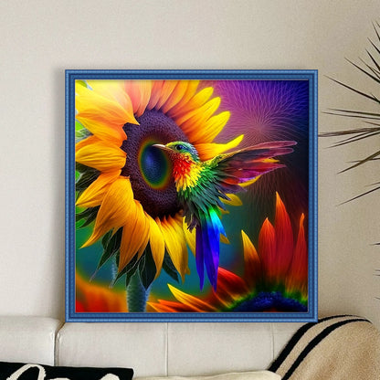 Hummingbird And Sunflower - 11CT Stamped Cross Stitch 40*40CM