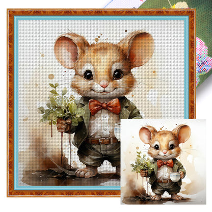 Cute Little Mouse - 11CT Stamped Cross Stitch 40*40CM