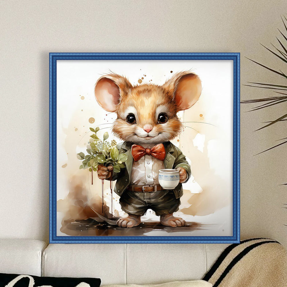 Cute Little Mouse - 11CT Stamped Cross Stitch 40*40CM