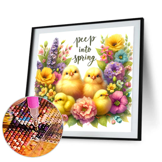 Easter Chick Bunny - Full Round Drill Diamond Painting 30*30CM