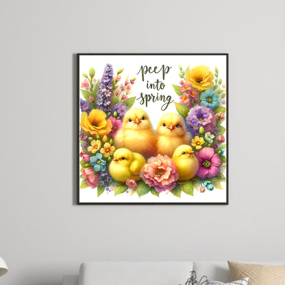 Easter Chick Bunny - Full Round Drill Diamond Painting 30*30CM