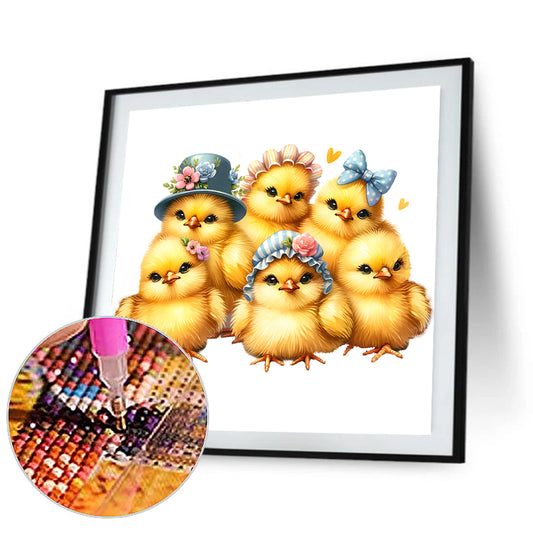 Easter Chick Bunny - Full Round Drill Diamond Painting 30*30CM