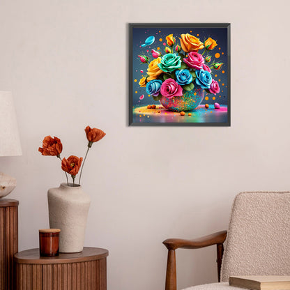 Colorful Love Roses - Full Round Drill Diamond Painting 30*30CM