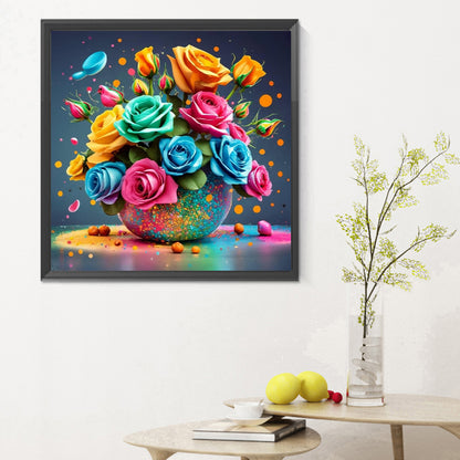 Colorful Love Roses - Full Round Drill Diamond Painting 30*30CM