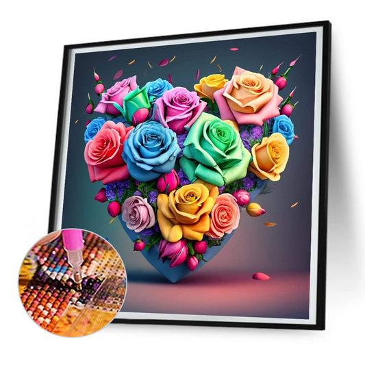 Colorful Love Roses - Full Round Drill Diamond Painting 30*30CM