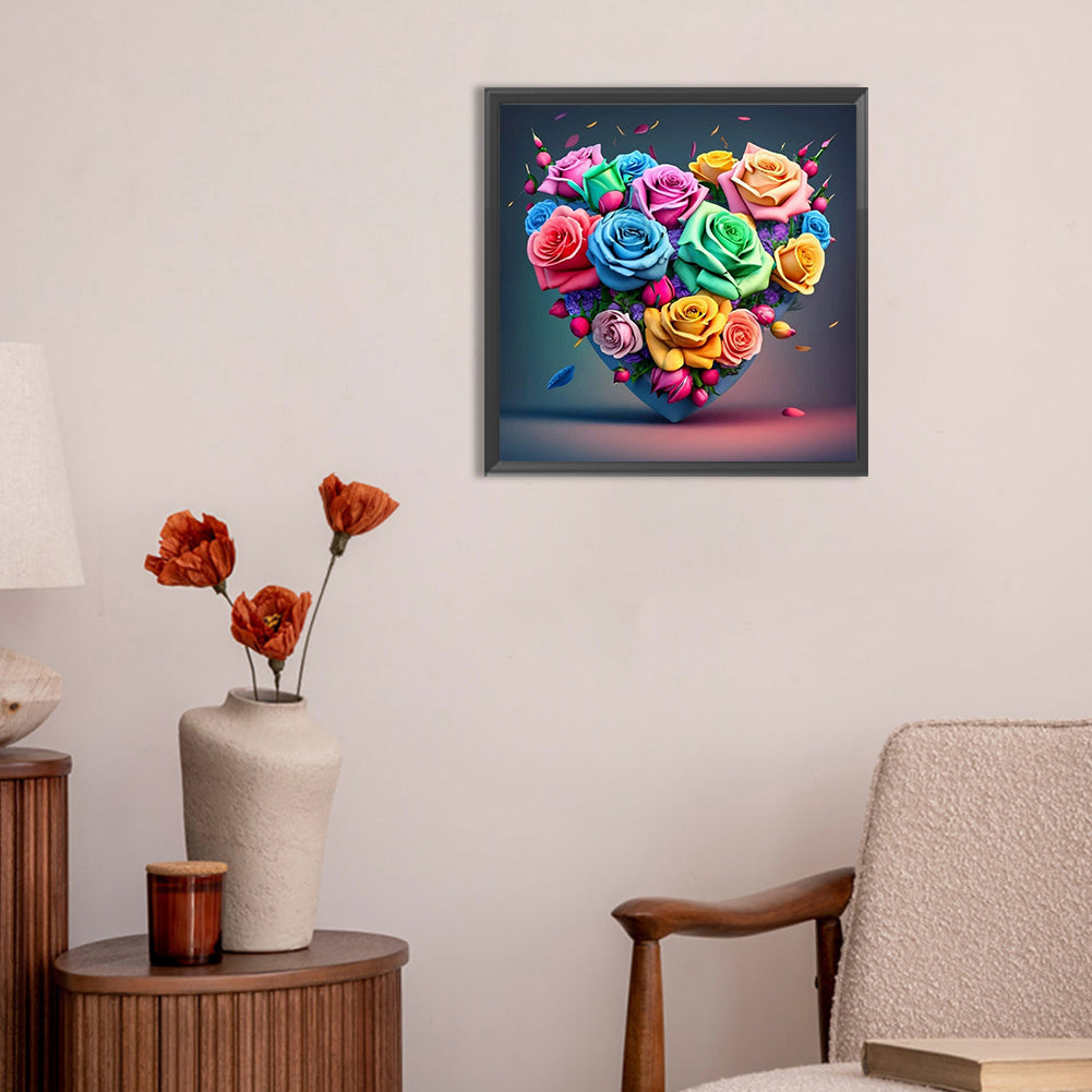 Colorful Love Roses - Full Round Drill Diamond Painting 30*30CM