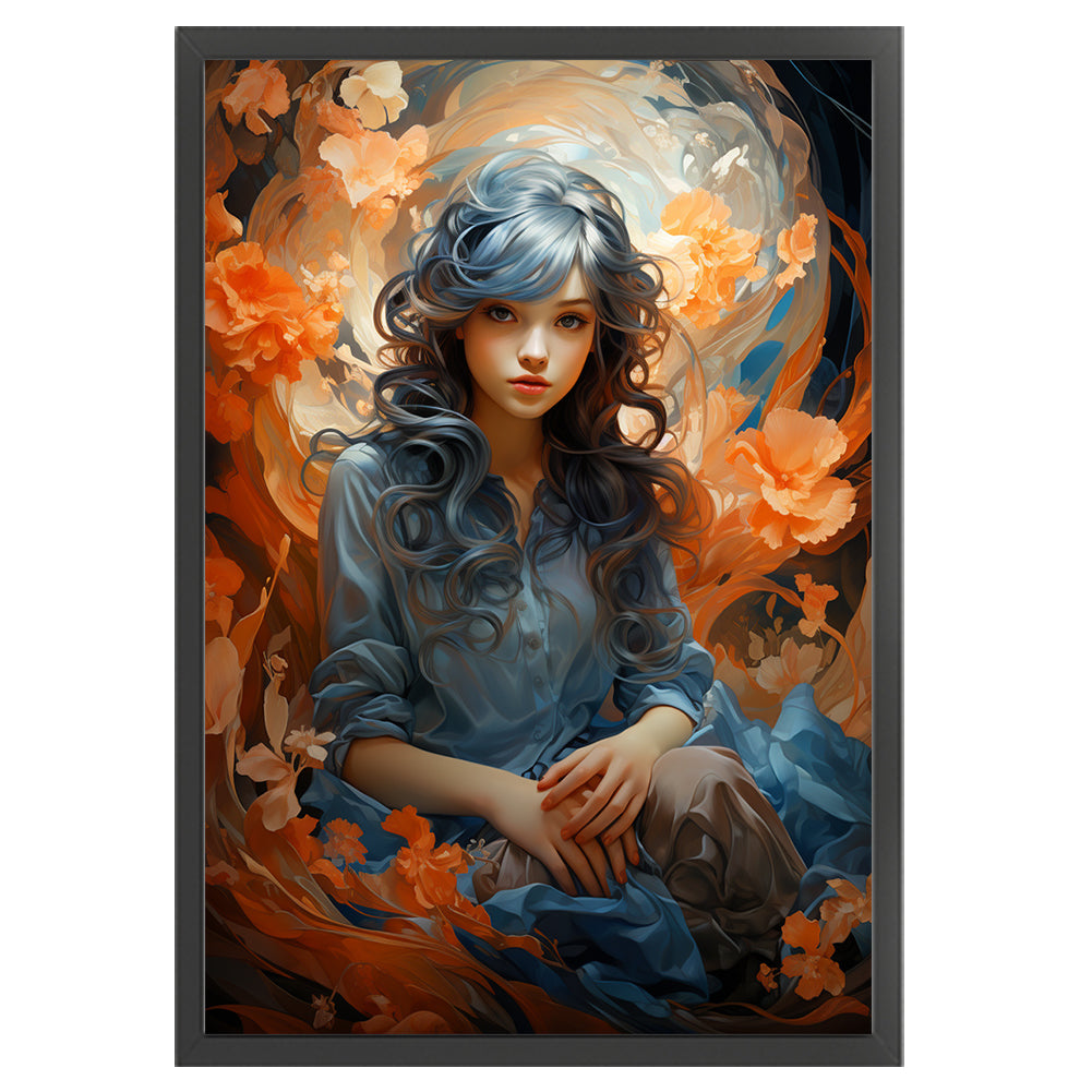 Flower Woman - 11CT Stamped Cross Stitch 50*70CM