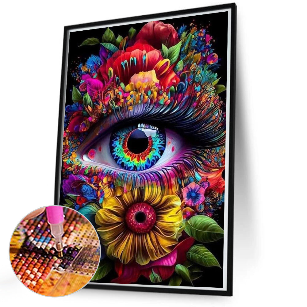 Flower Eyes - Full Round Drill Diamond Painting 50*70CM