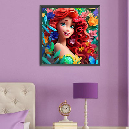 Mermaid Ariel - Full Round Drill Diamond Painting 50*50CM