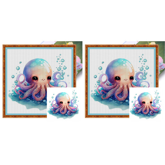 Octopus - 18CT Stamped Cross Stitch 20*20CM
