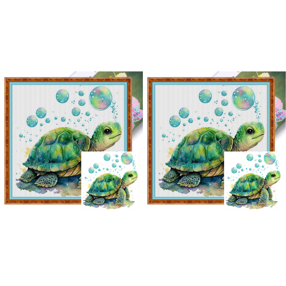 Turtle - 18CT Stamped Cross Stitch 20*20CM