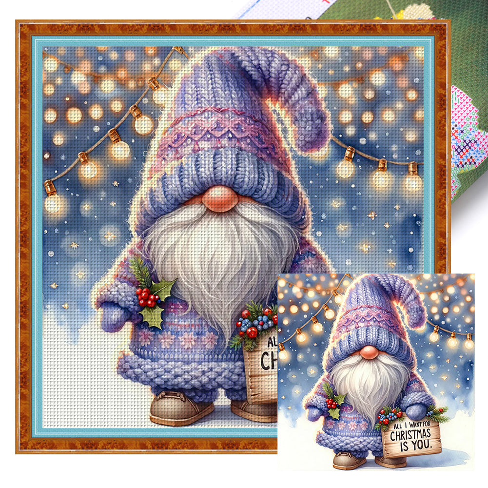 Christmas Gnome - 11CT Stamped Cross Stitch 40*40CM