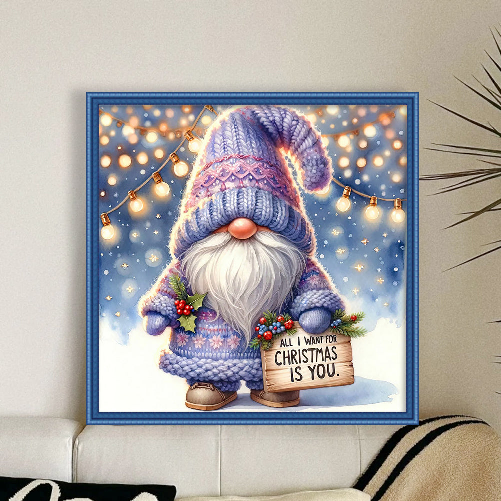 Christmas Gnome - 11CT Stamped Cross Stitch 40*40CM