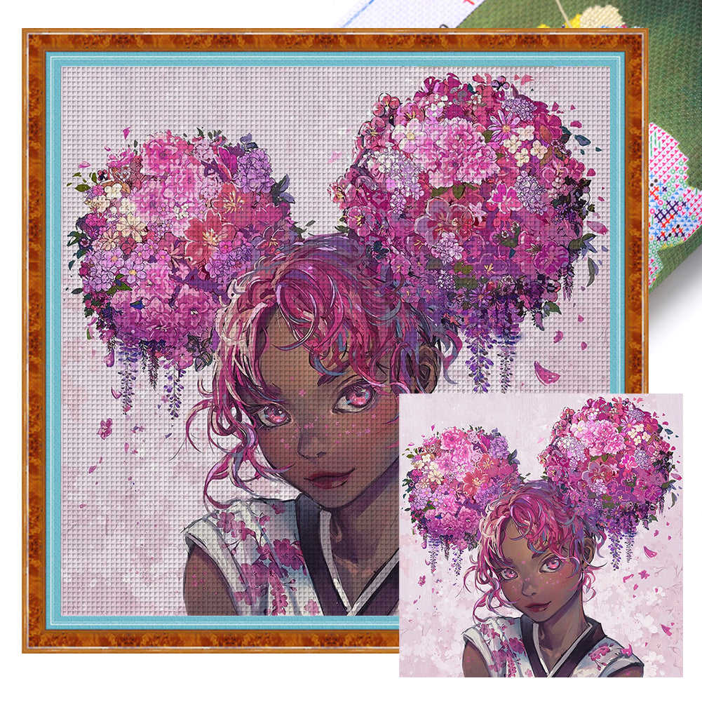 Girl - 11CT Stamped Cross Stitch 50*50CM