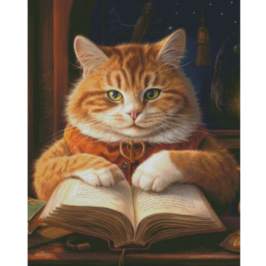 Literate Cat - Full Round Drill Diamond Painting 40*50CM