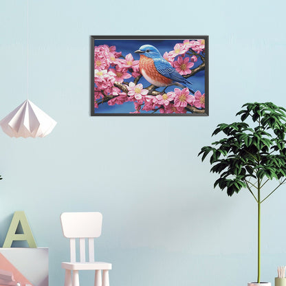 Dogwood Bluebird - Full Round Drill Diamond Painting 45*30CM