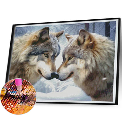 Wolf Couple - Full Round Drill Diamond Painting 50*40CM
