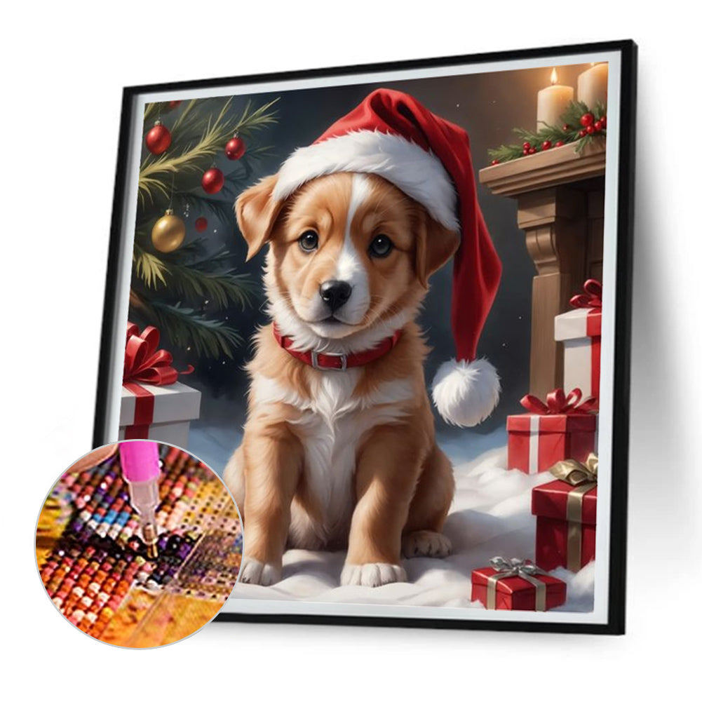 Christmas Puppy - Full Round Drill Diamond Painting 30*30CM