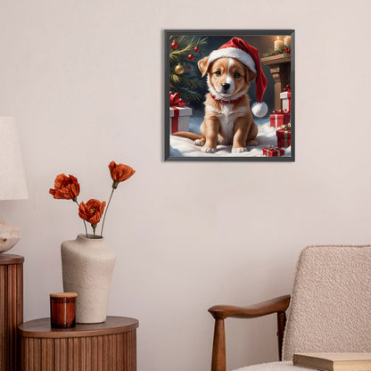 Christmas Puppy - Full Round Drill Diamond Painting 30*30CM