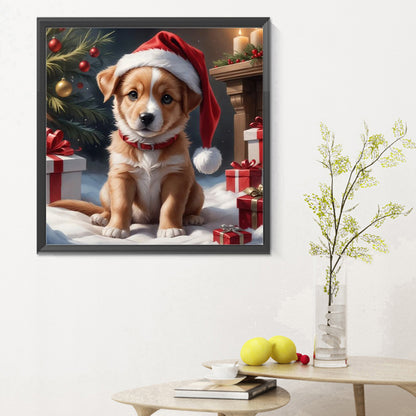 Christmas Puppy - Full Round Drill Diamond Painting 30*30CM