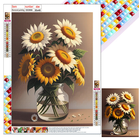 Daisy Bouquet - Full Square Drill Diamond Painting 30*40CM