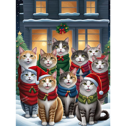 Christmas Cat - Full Square Drill Diamond Painting 30*40CM