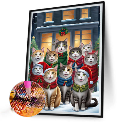 Christmas Cat - Full Square Drill Diamond Painting 30*40CM