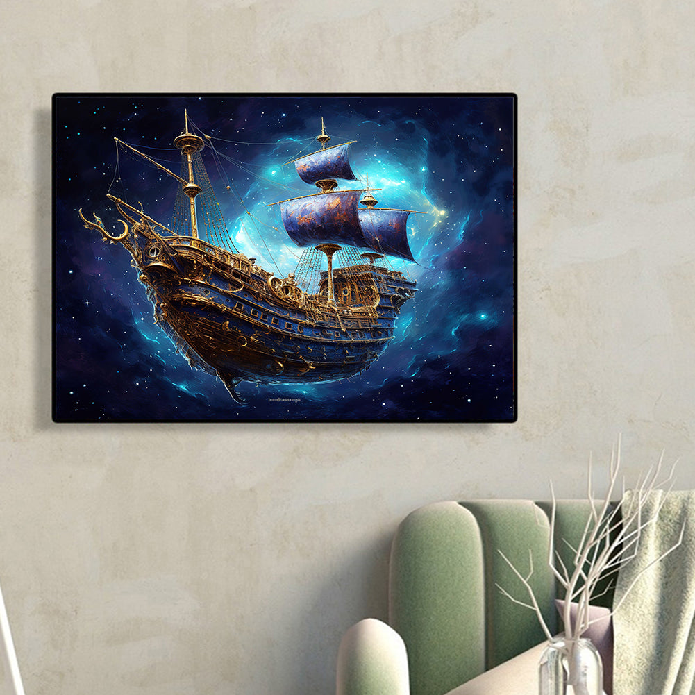 Sea Sailing Boat - Full Round Drill Diamond Painting 40*30CM