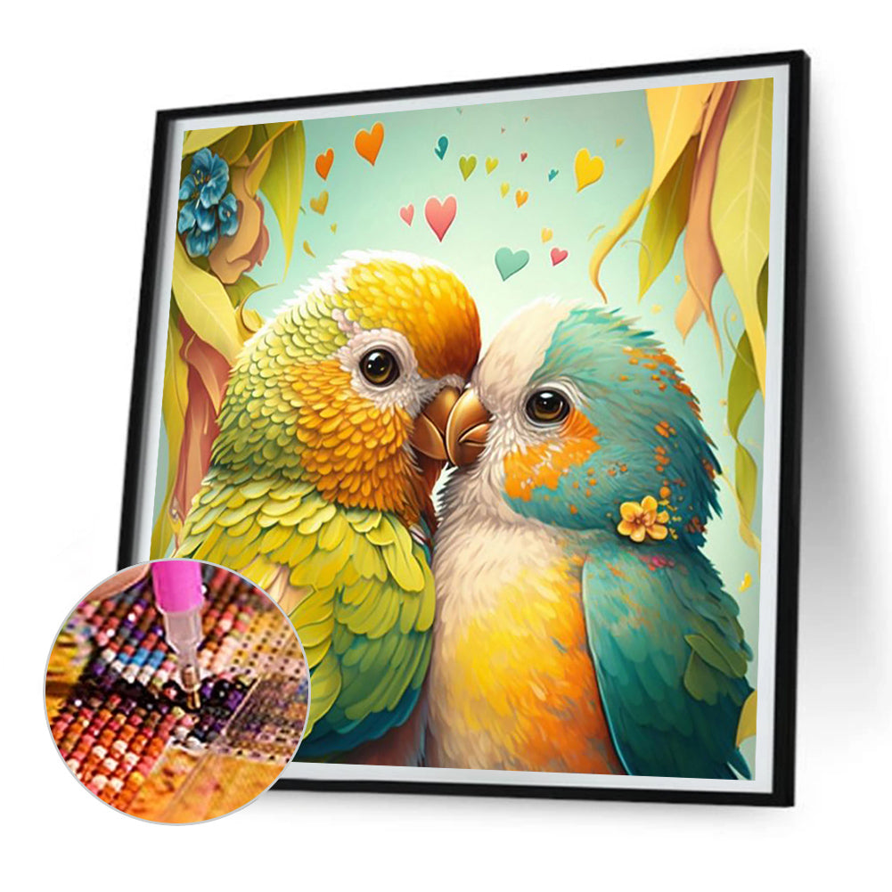 A Pair Of Lovebirds - Full Round Drill Diamond Painting 30*30CM