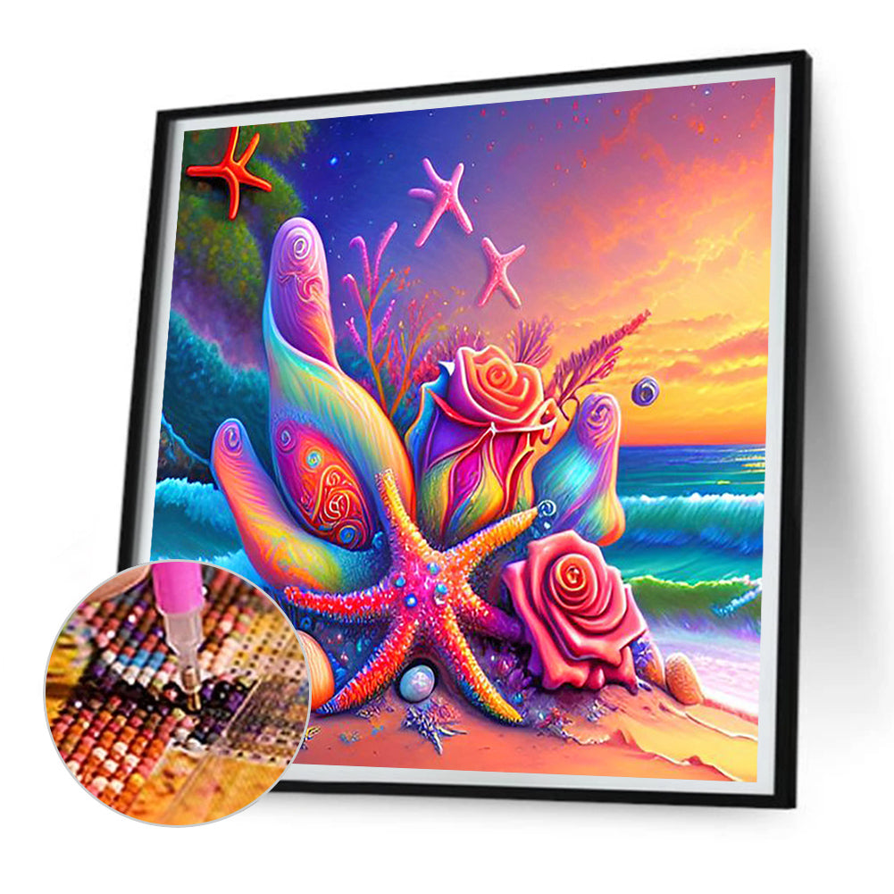 Colorful Beach - Full Round Drill Diamond Painting 30*30CM